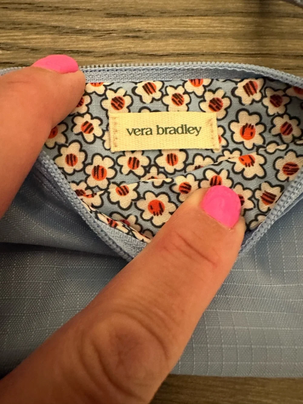 Vera Bradley Light Blue Crossbody Card & Key Holder
